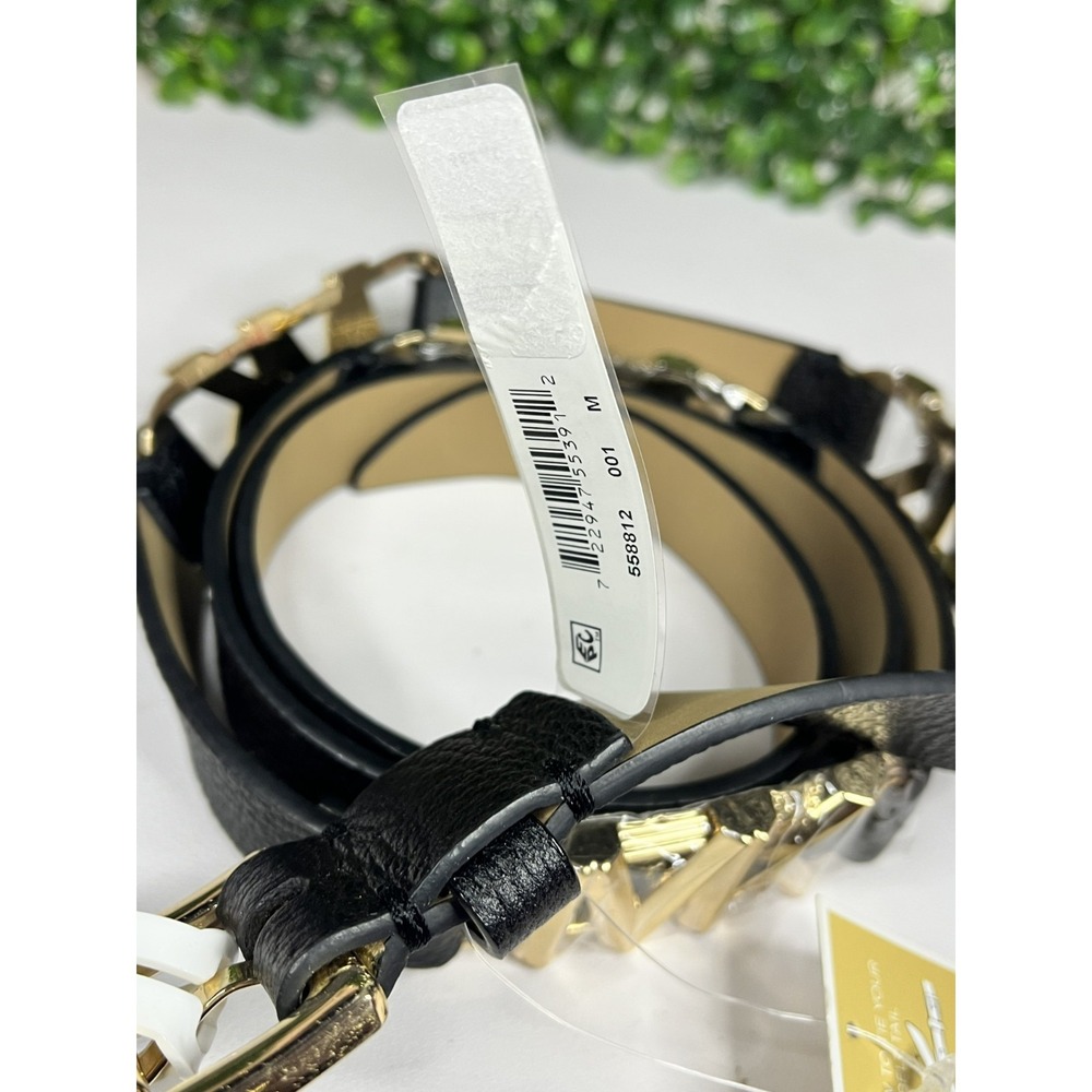 Michael Kors Women's 25mm Logo Station Black Belt Size Medium - NEW - Picture 6 of 8